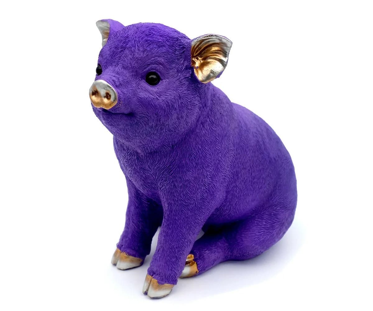 Brillibrum Sparschwein Schwein Lila Polyresin - Bild 2