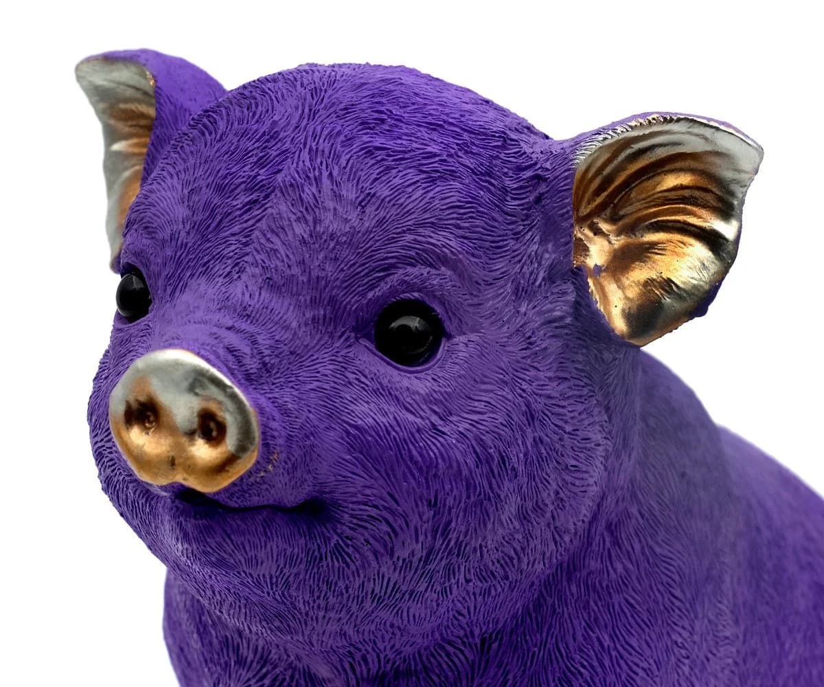 Brillibrum Sparschwein Schwein Lila Polyresin - Bild 5