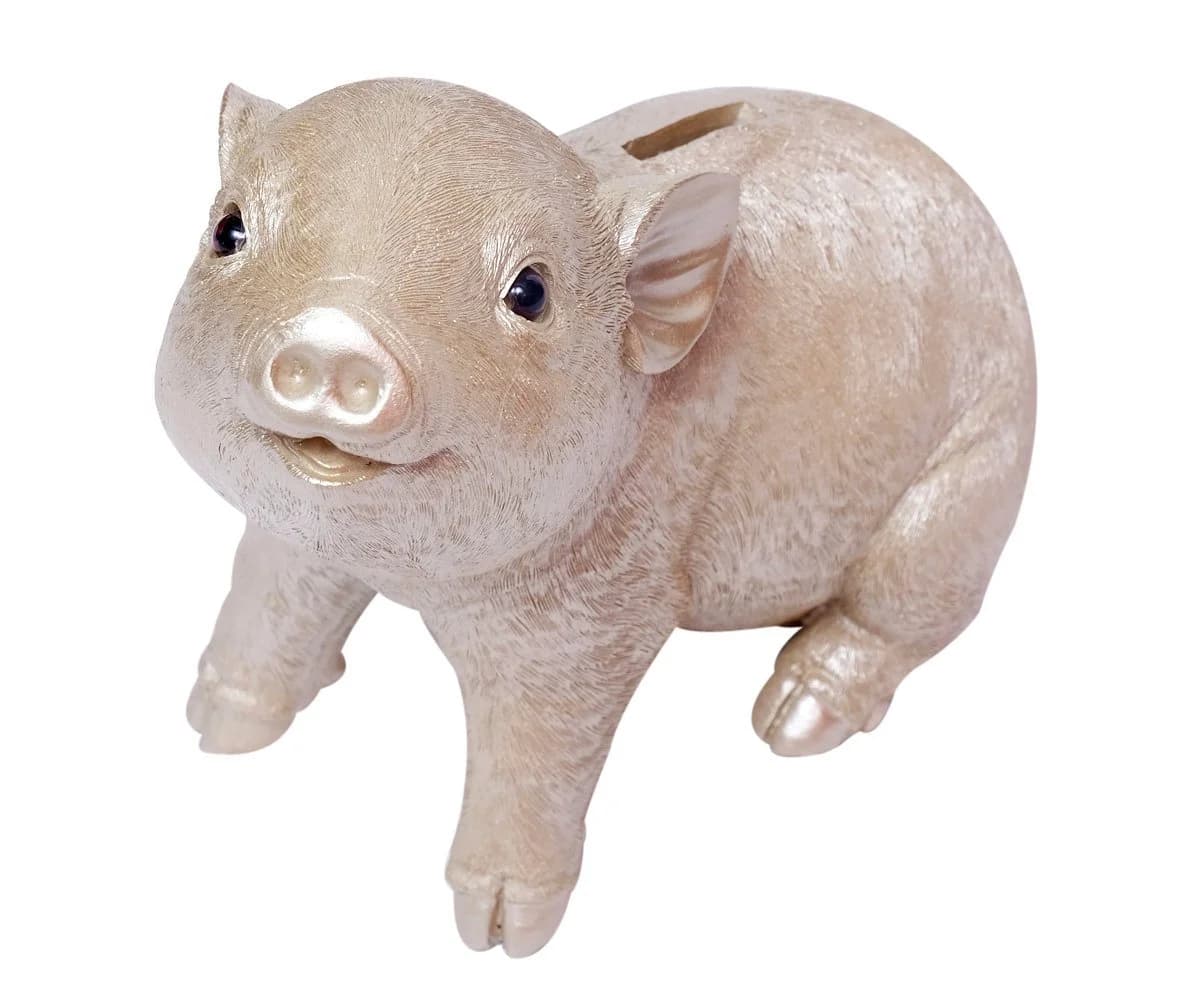 Brillibrum Spardose Schweinchen Polyresin Silber/Rosa/Lila