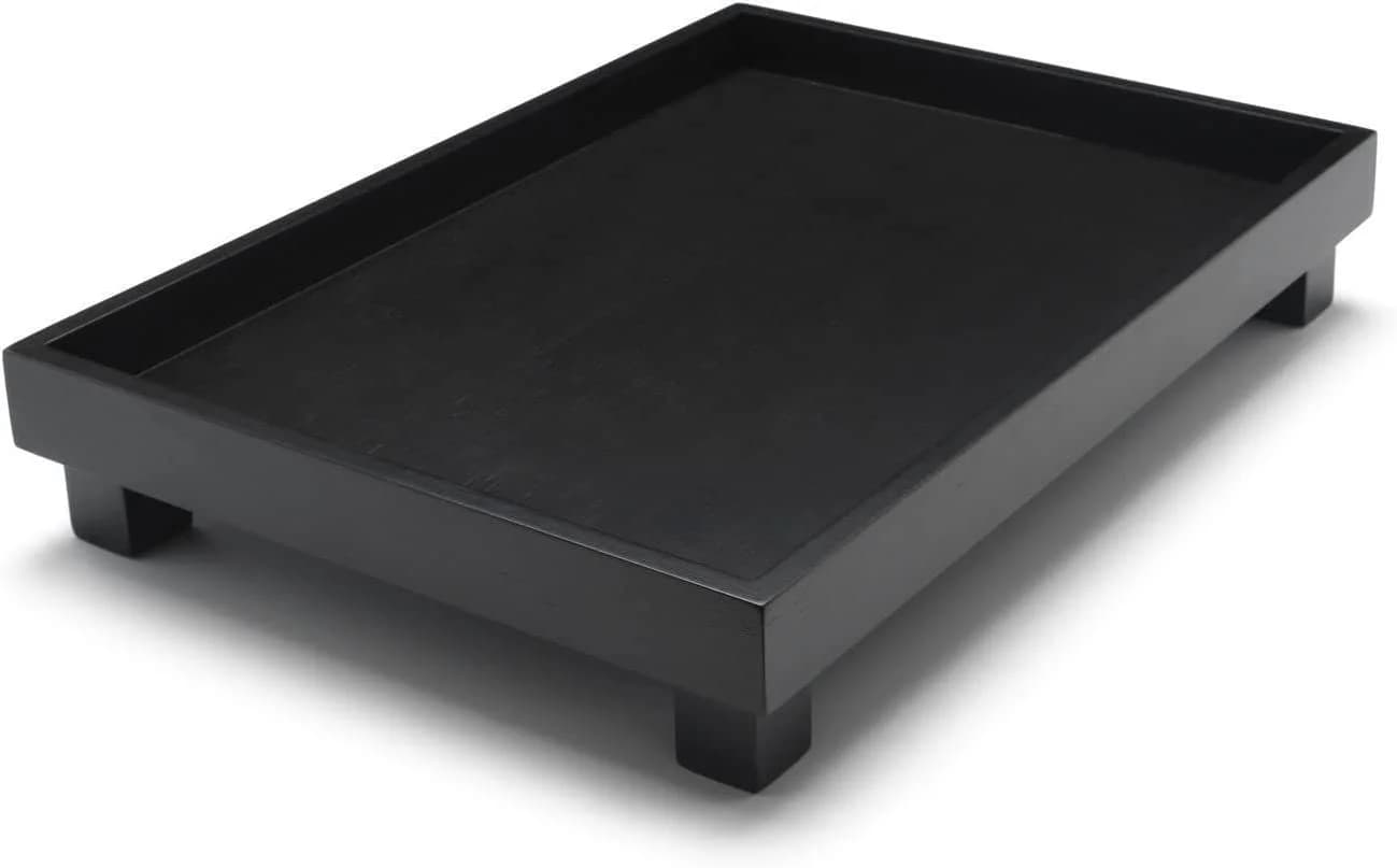 Brillibrum Dekotablett Schwarz Holz Serviertablett Modern - Bild 2