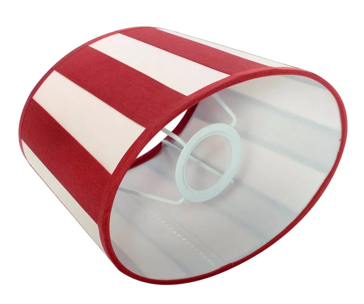 Brillibrum Lampenschirm Streifenmuster Oval Rund Textil E27 E14 - Bild 3