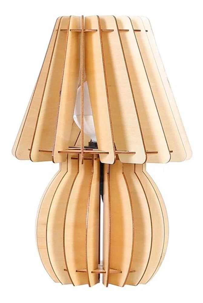 KAYOOM Tischleuchte Gino Holz Braun E27 Fassung