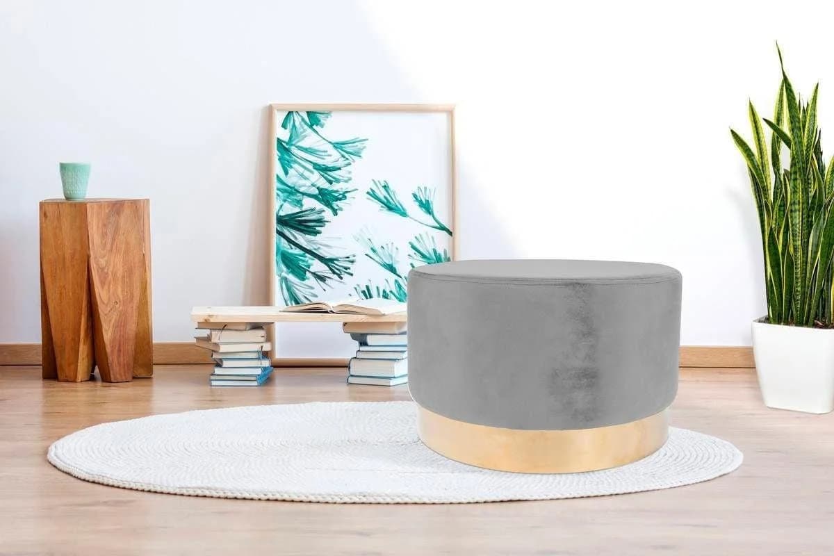 Hocker KAYOOM Nano 510 Grau Samt Bezug Modern