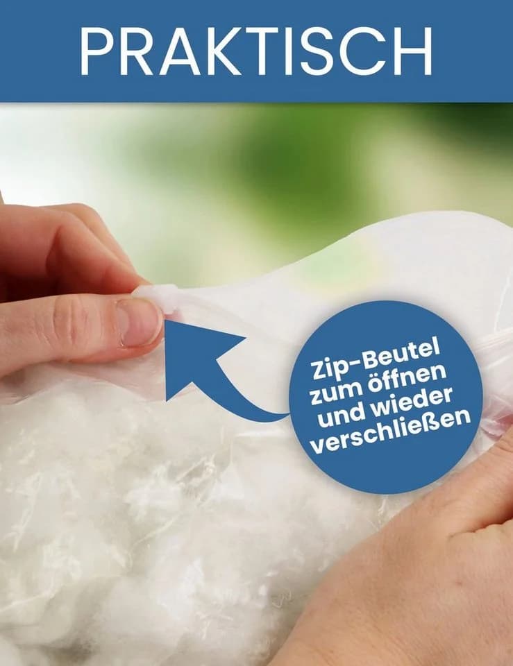 Primaflor Kissenfüllung Polyesterhohlfasern Weiß 1.000g Waschbar - Bild 5