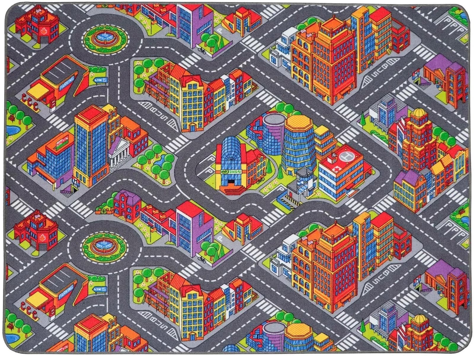 PRIMAFLOR Spielteppich BIG CITY Bunt Straßenmotiv Kinderzimmer