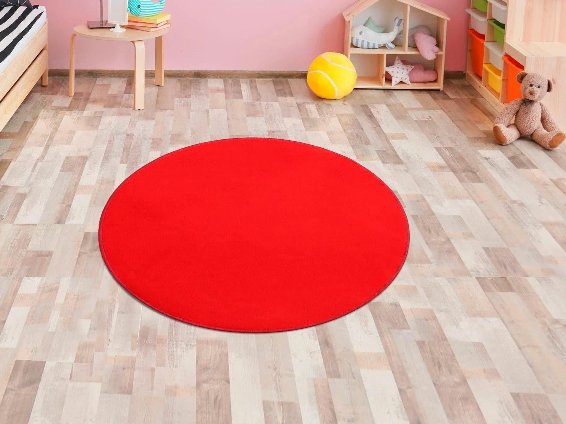 Kinderteppich SITZKREIS Rot Polyamid Rund