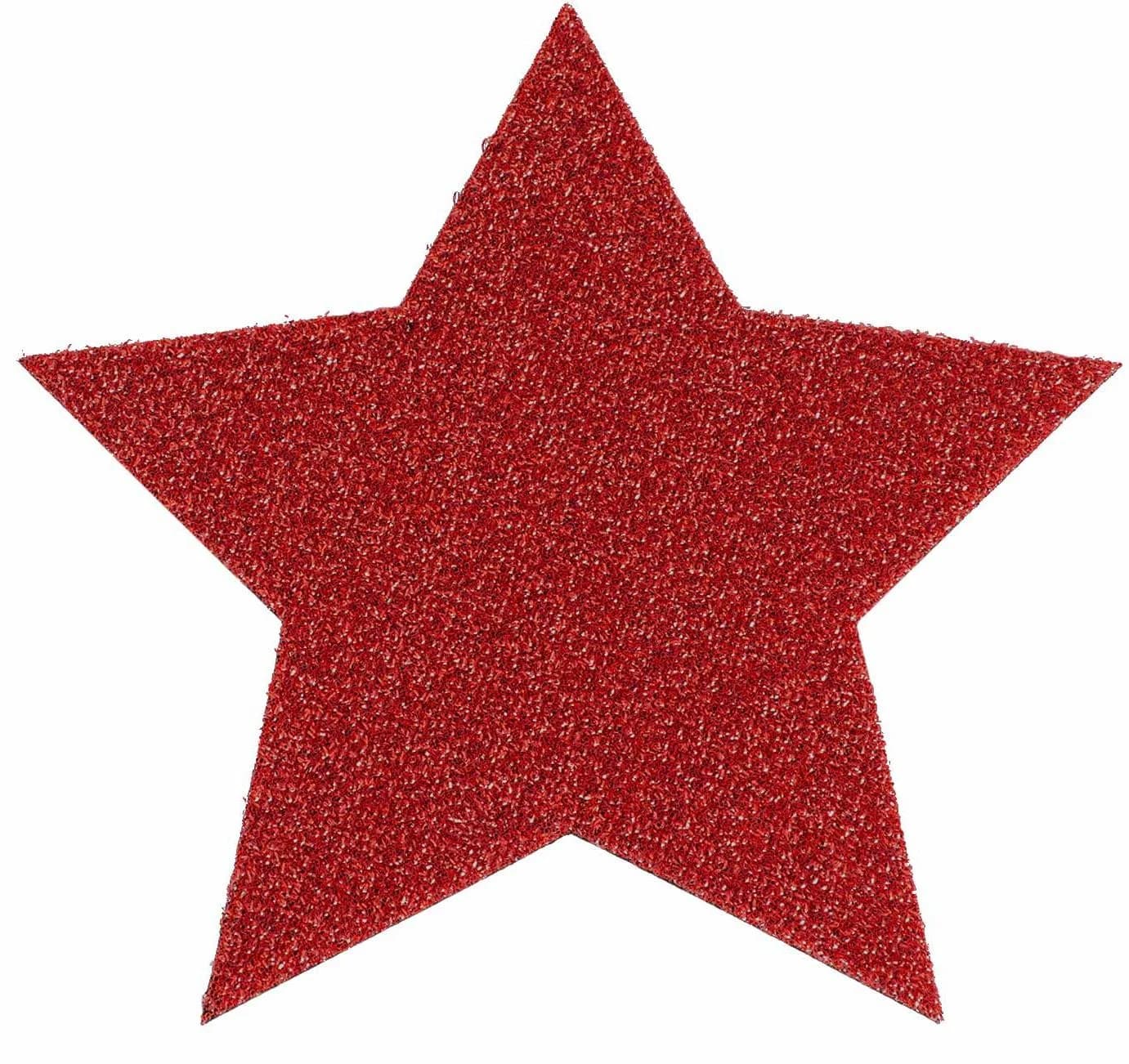 Platzset Stern rot Glitzer 16,5 cm Weihnachtsdeko