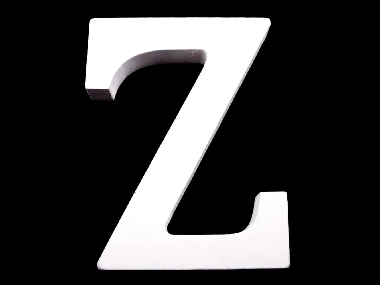 maDDma Deko-Buchstabe 3D Holzbuchstabe 8 cm Weiß Einzelbuchstabe "Z" - Bild 2