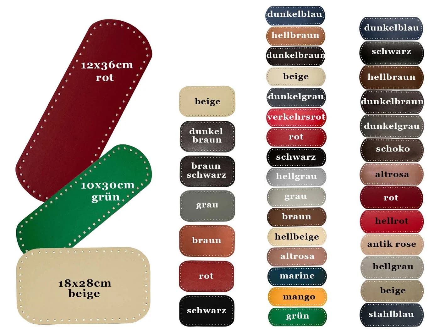 maDDma Taschenboden Kunstleder Beige mit Lochung