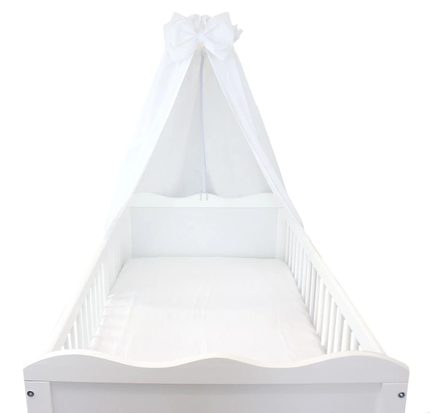 TupTam Betthimmel Weiß mit Schleife für Babybett