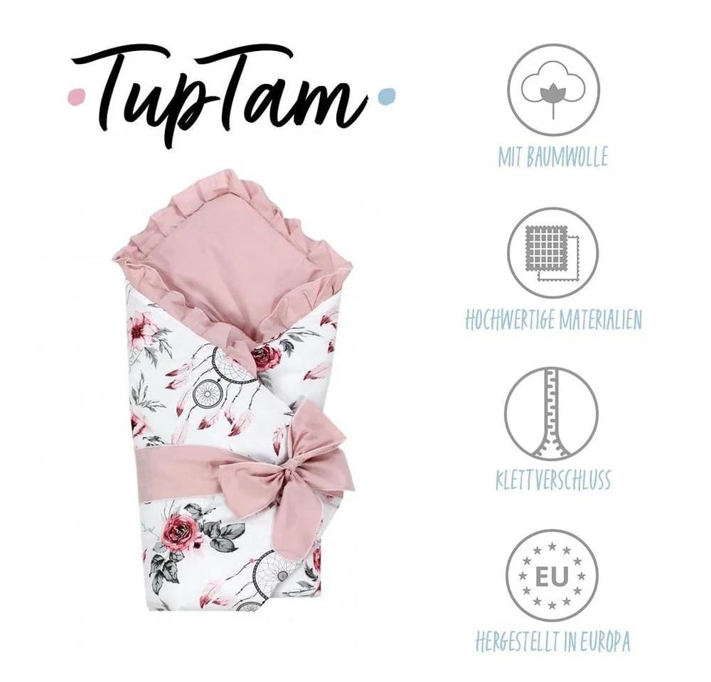 TupTam Einschlagdecke Unisex Baby mit Schleife Rosa