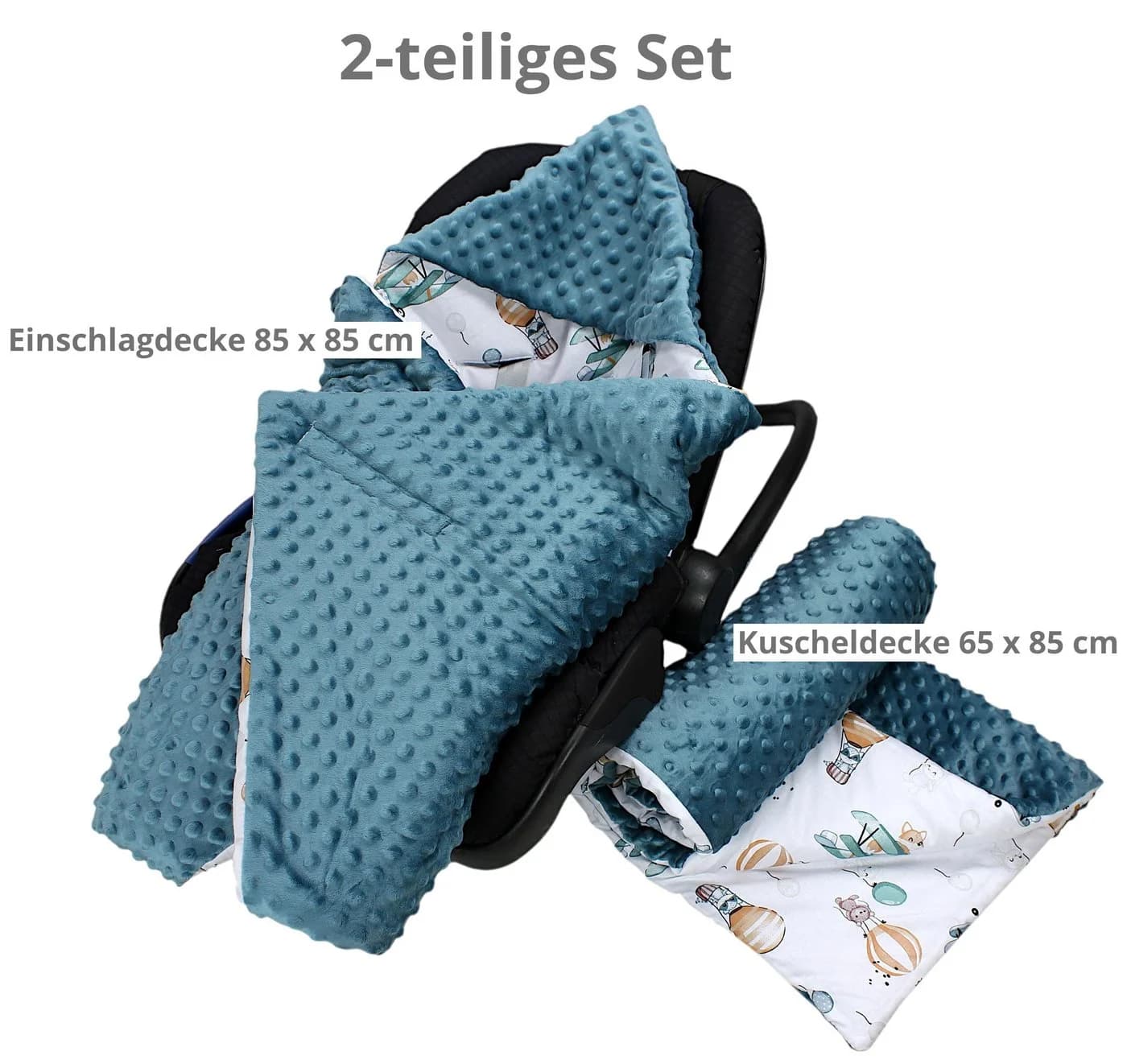 TupTam Baby Einschlagdecke 85x85 für Autositz Babyschale Decke Minky