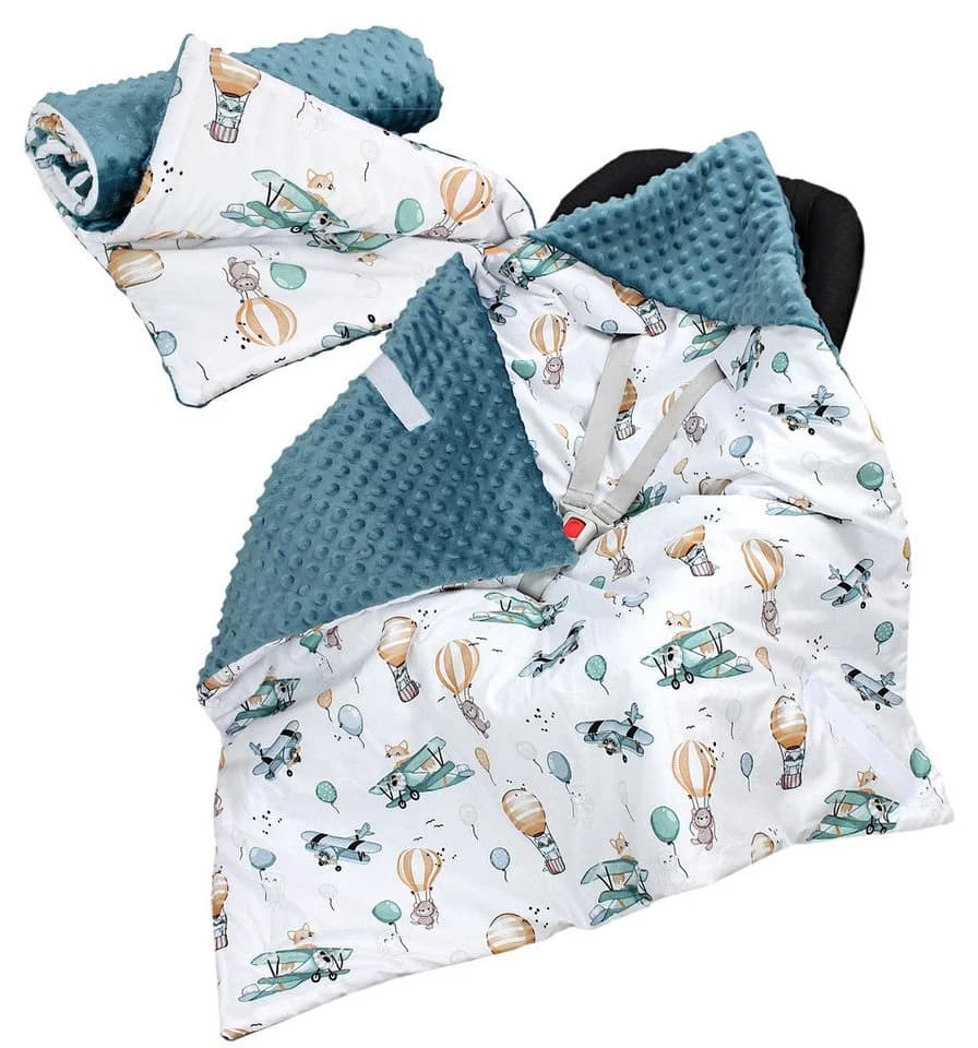 TupTam Baby Einschlagdecke 85x85 für Autositz Babyschale Decke Minky - Bild 2