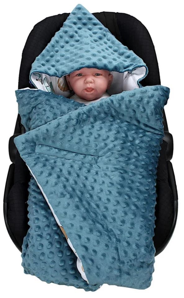 TupTam Baby Einschlagdecke 85x85 für Autositz Babyschale Decke Minky - Bild 3