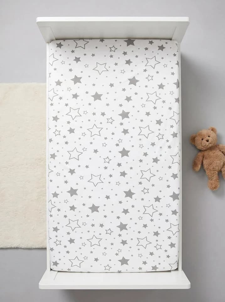 TupTam Spannbettlaken Baby 2er Pack Baumwolle Grau/Weiß