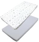 TupTam Spannbettlaken Baby 2er Pack Baumwolle Grau/Weiß Bild 2
