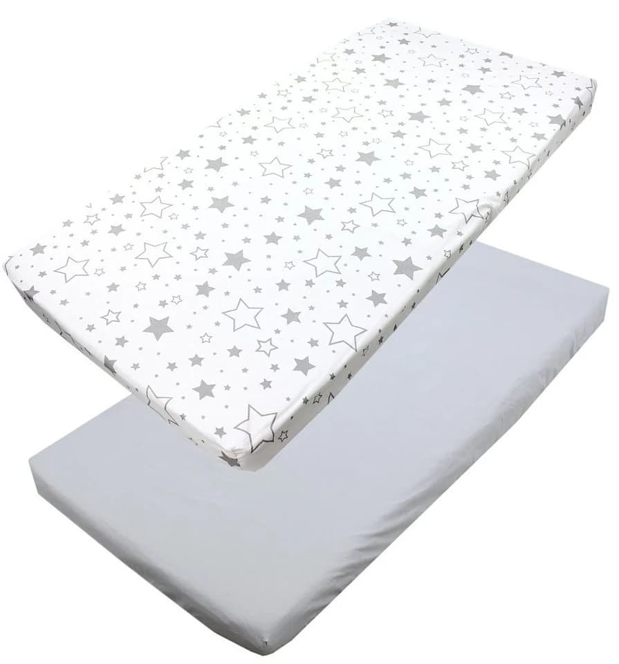 TupTam Spannbettlaken Baby 2er Pack Baumwolle Grau/Weiß - Bild 2