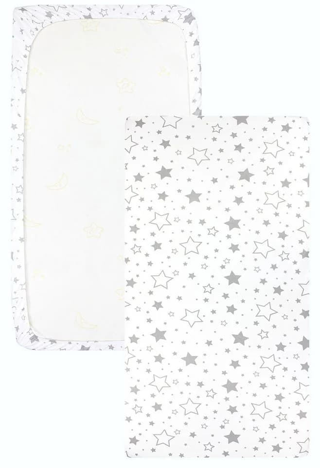 TupTam Spannbettlaken Baby 2er Pack Baumwolle Grau/Weiß - Bild 3