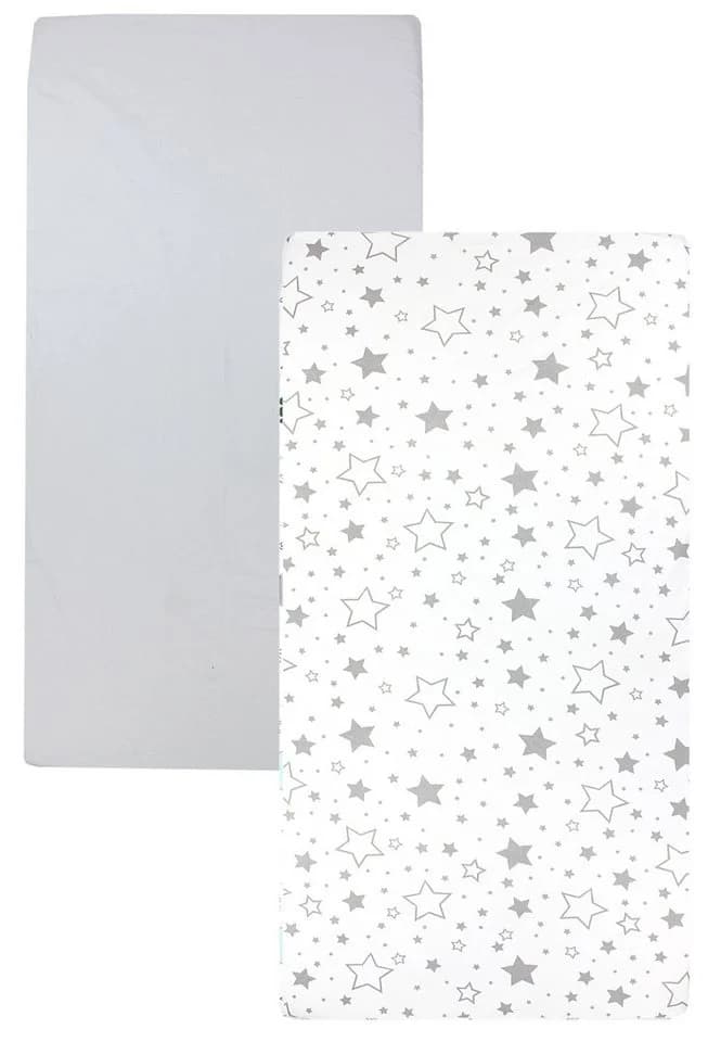 TupTam Spannbettlaken Baby 2er Pack Baumwolle Grau/Weiß - Bild 4