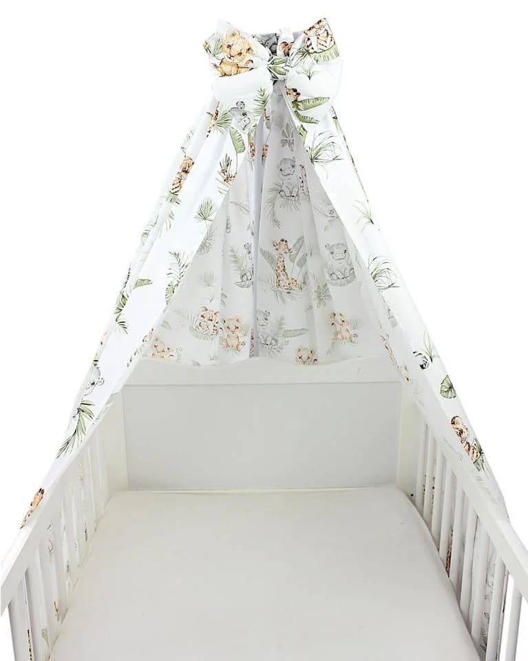 TupTam Betthimmel Babybett mit Schleife Safari Braun Grün - Bild 3