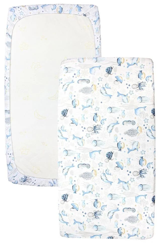 TupTam Spannbettlaken Baby 2er Pack Baumwolle Blau - Bild 3