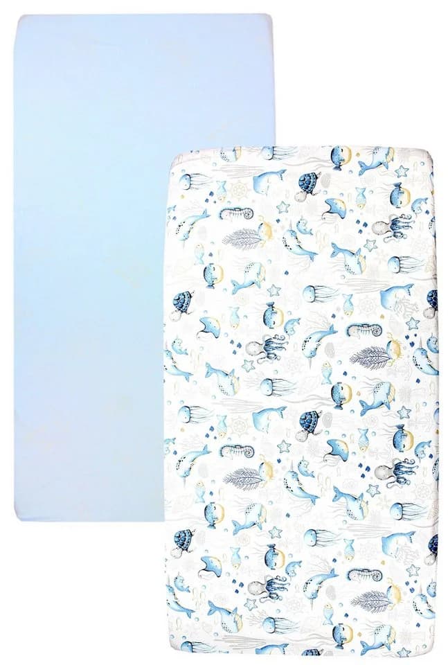 TupTam Spannbettlaken Baby 2er Pack Baumwolle Blau - Bild 4