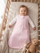 TupTam Babyschlafsack 0.5 TOG Unisex Rosa Streifenmuster Sommerschlafsack Bild 3