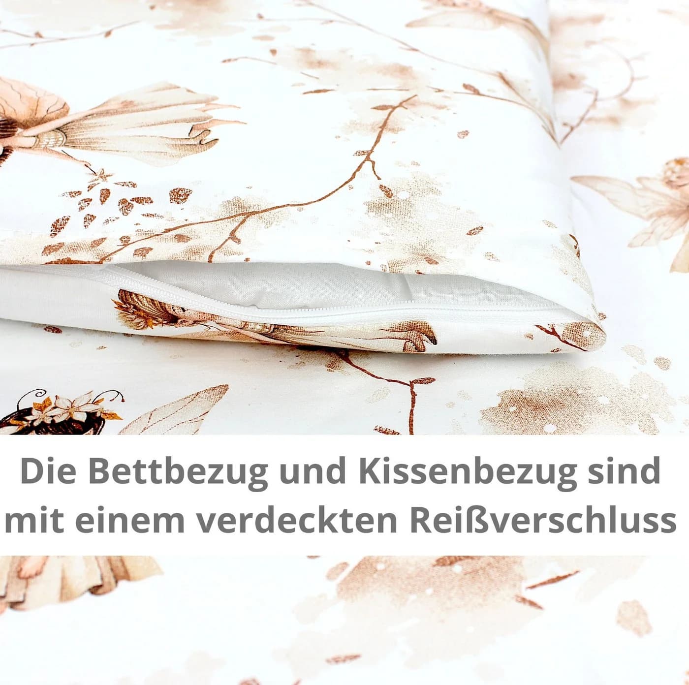 TupTam Kinder-Bettwäsche-Set 2-tlg. Beige/Braun mit Tiermotiven - Bild 4