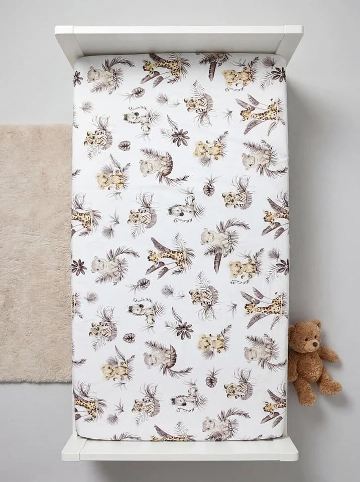 TupTam Spannbettlaken 2er Pack Baby Kinderbett Baumwolle Beige Braun
