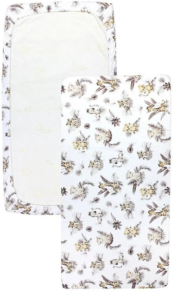 TupTam Spannbettlaken 2er Pack Baby Kinderbett Baumwolle Beige Braun - Bild 3