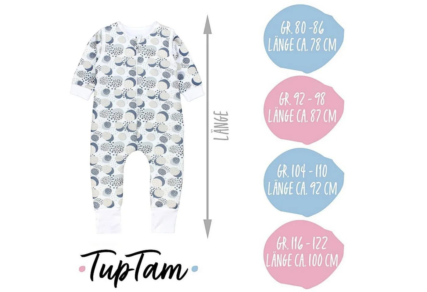 TupTam Babyschlafsack 2.5 TOG BIO-Baumwolle Beige/Grau mit Beinen und Ärmeln - Bild 3
