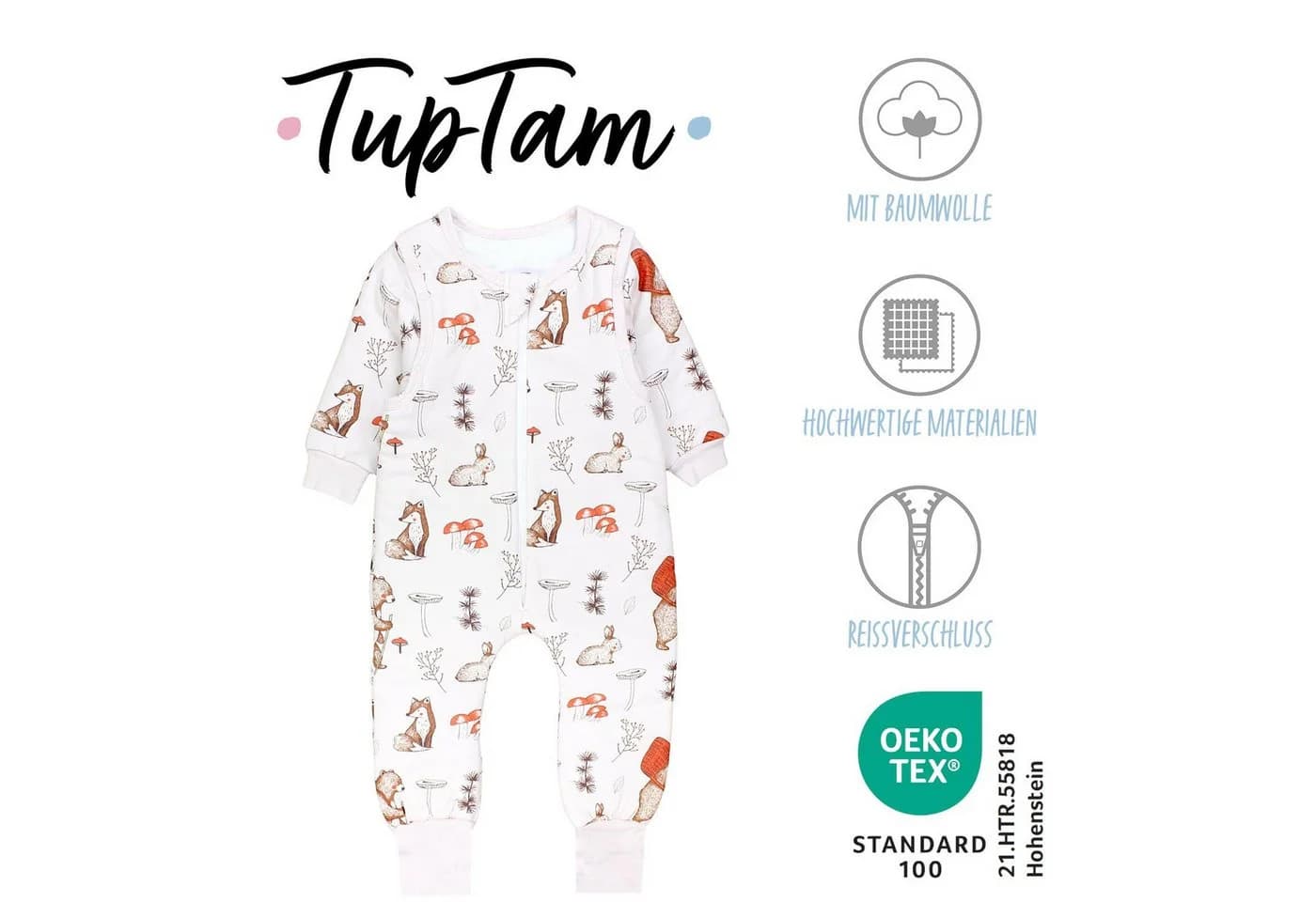 TupTam Babyschlafsack mit Beinen und Ärmeln 2.5 TOG