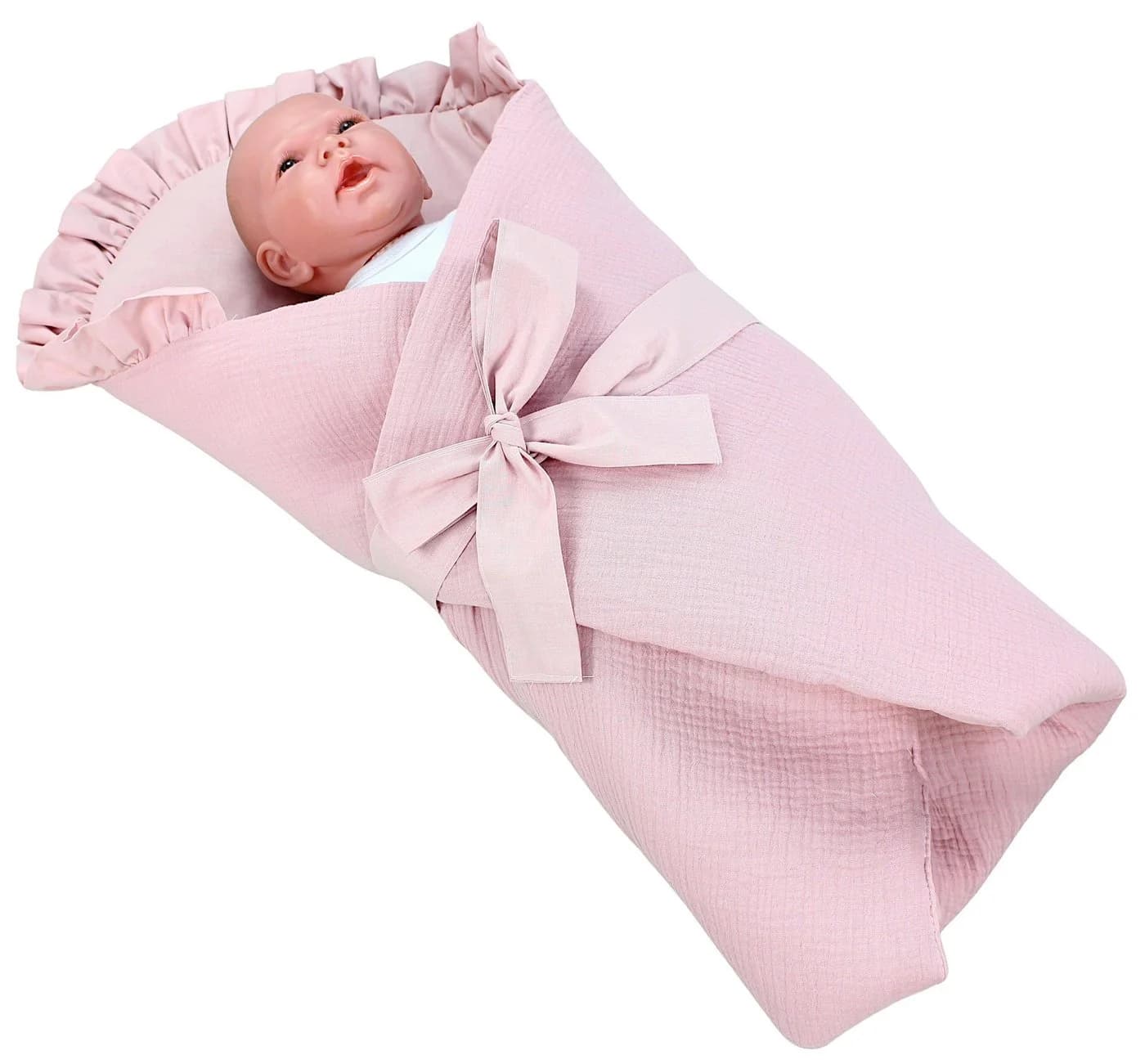 TupTam Einschlagdecke Unisex Baby mit Schleife Rosa - Bild 3
