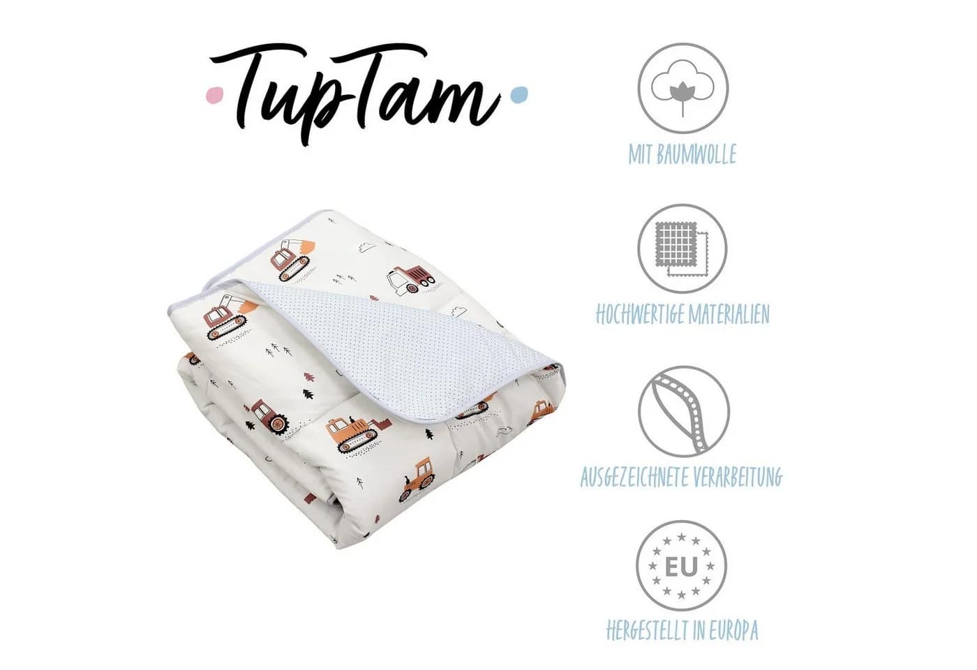 TupTam Spielmatte 120x120 cm Baumwolle Beige