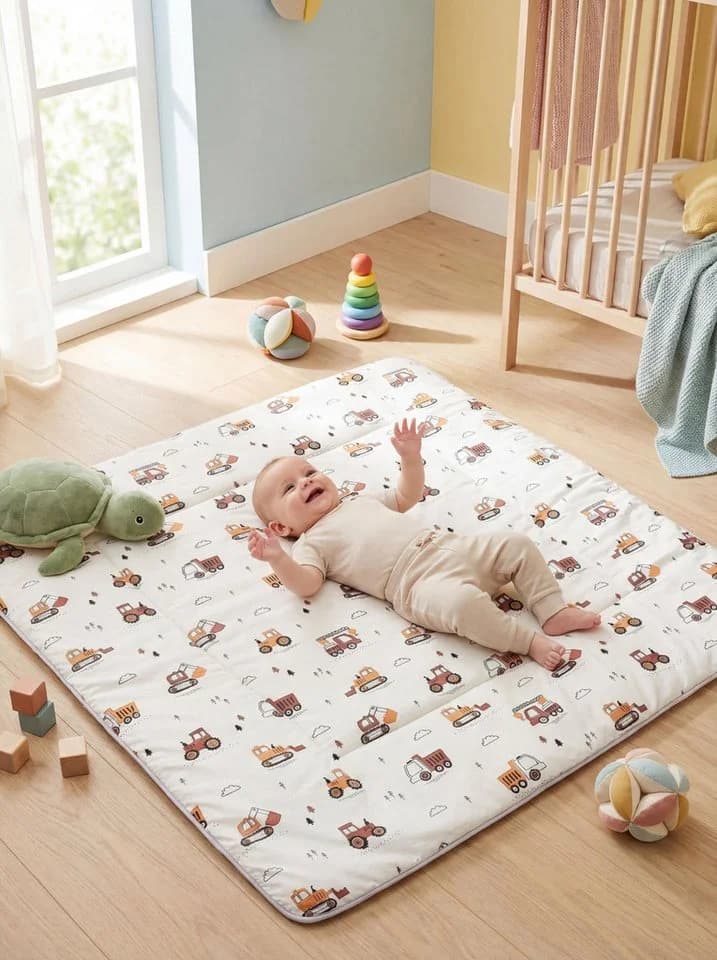 TupTam Spielmatte 120x120 cm Baumwolle Beige - Bild 3