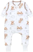 TupTam Babyschlafsack mit Armen und Beinen Winterschlafsack 2,5 TOG Weiß/Braun Bild 2