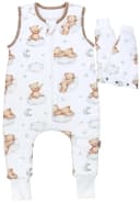 TupTam Babyschlafsack mit Armen und Beinen Winterschlafsack 2,5 TOG Weiß/Braun Bild 5