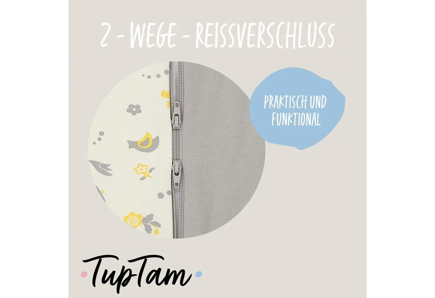 TupTam Sommerschlafsack Baby mit Beinen Grau Gelb Baumwolle - Bild 4