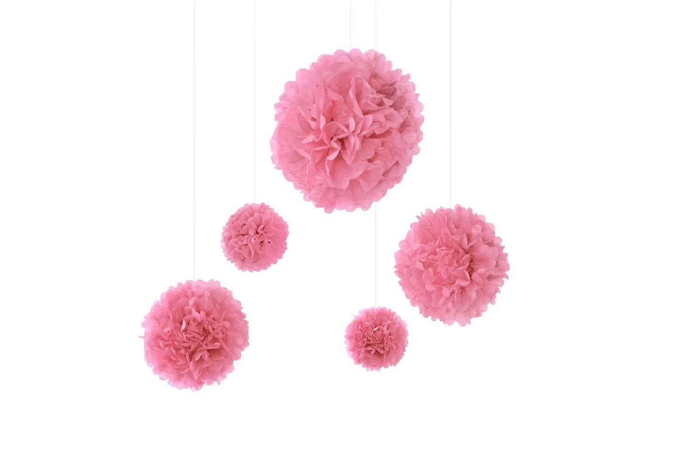 Frau WUNDERVoll Papierdekoration 5er Set Pompoms Rosa - Bild 2