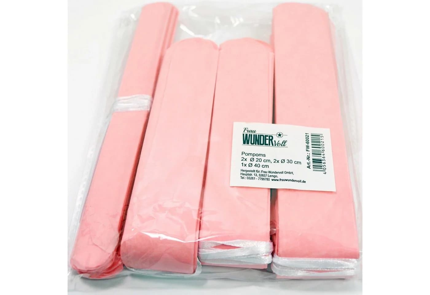 Frau WUNDERVoll Papierdekoration 5er Set Pompoms Rosa - Bild 5