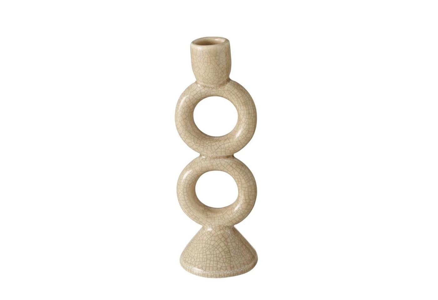BOLTZE Kerzenhalter Famosa Keramik Beige/Weiß Crackle - Bild 3