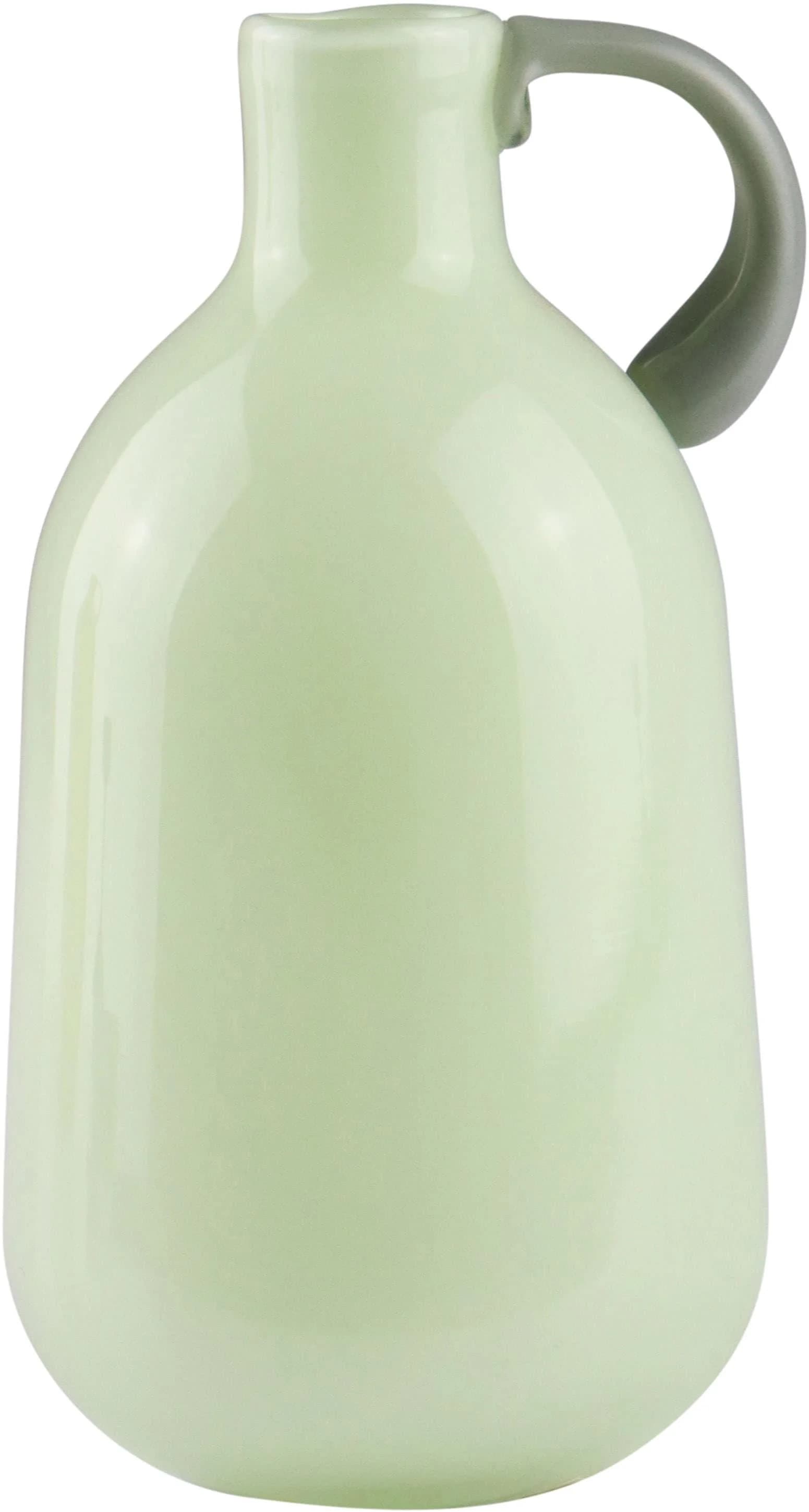 AM Design Grüne Glasvase mit grauem Griff
