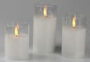 AM Design LED-Kerze Set 3-tlg. Weiß mit beweglicher LED-Flamme Bild 1