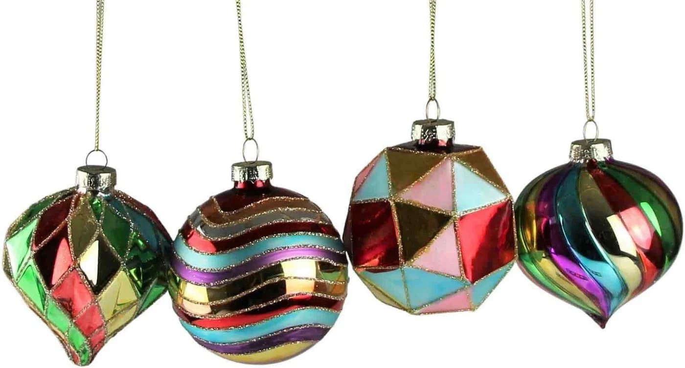 AM Design Weihnachtsbaumkugel Weihnachtsdeko Christbaumschmuck Glas 12 St Handdekoriert Mundgeblasen - Bild 2