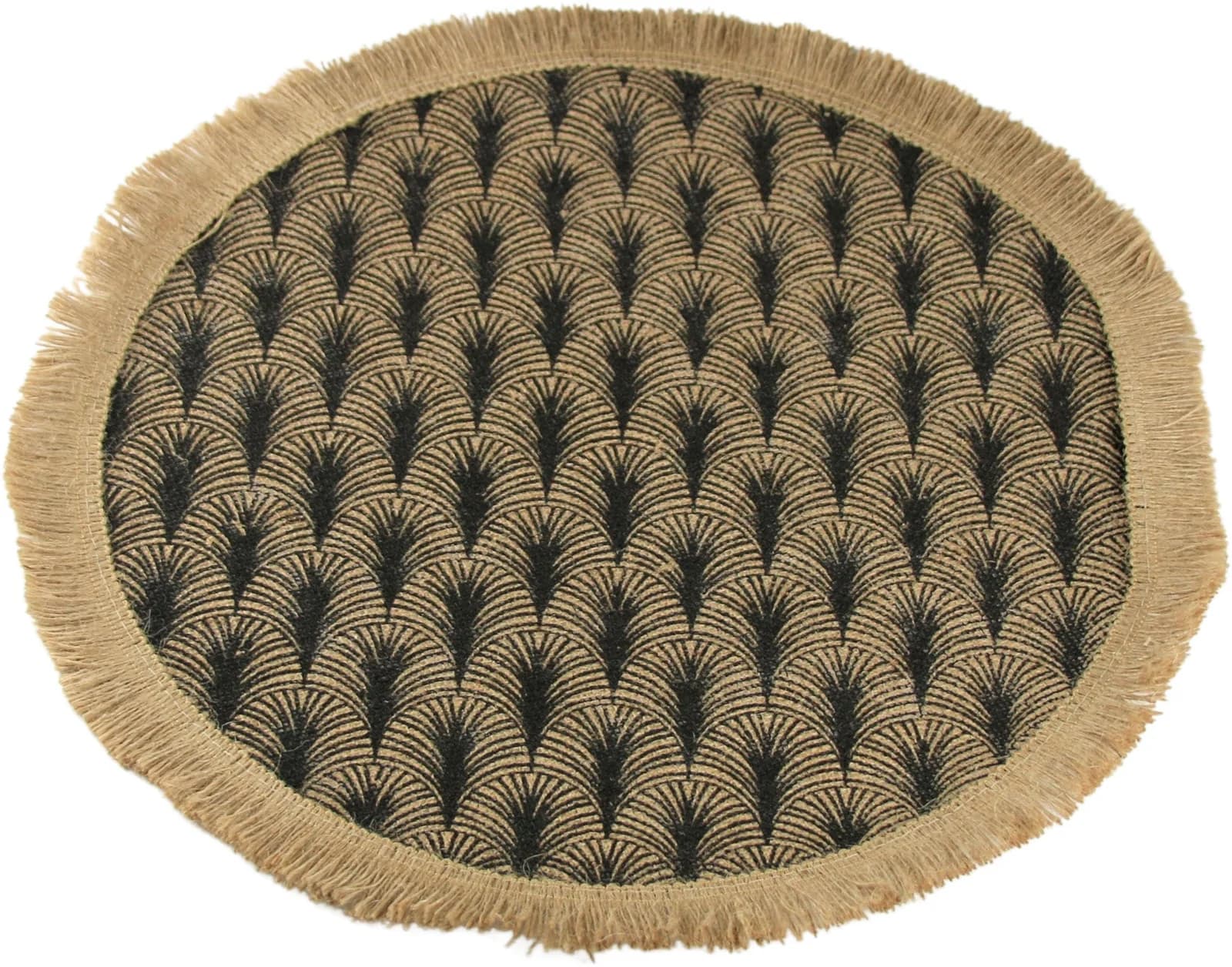 AM Design Platzset 6-teilig Jute schwarz natur Ø 38 cm