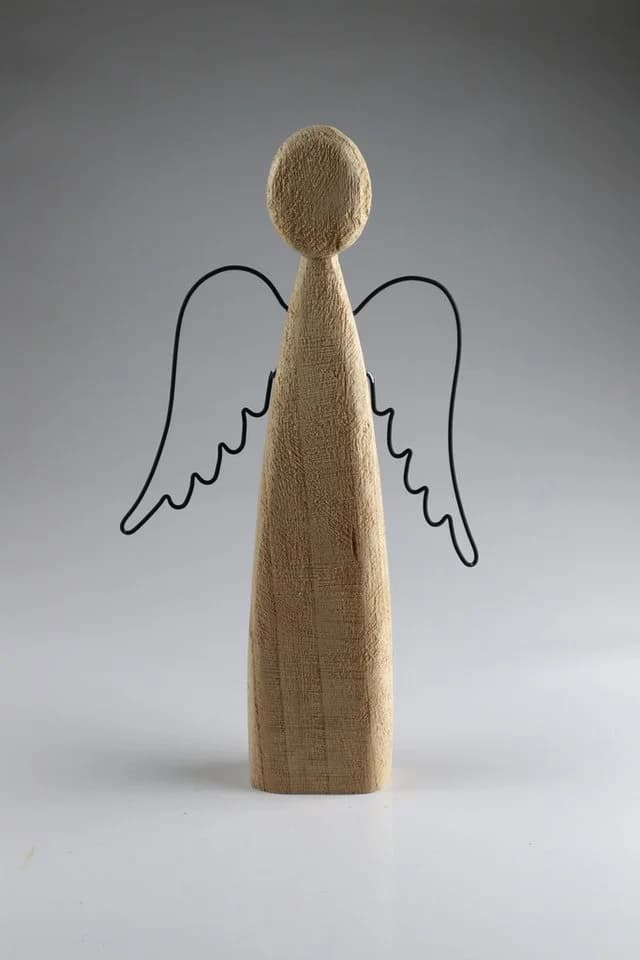 Weihnachtsdekoration aus Holz - Dekofigur Braun 18,5x37cm