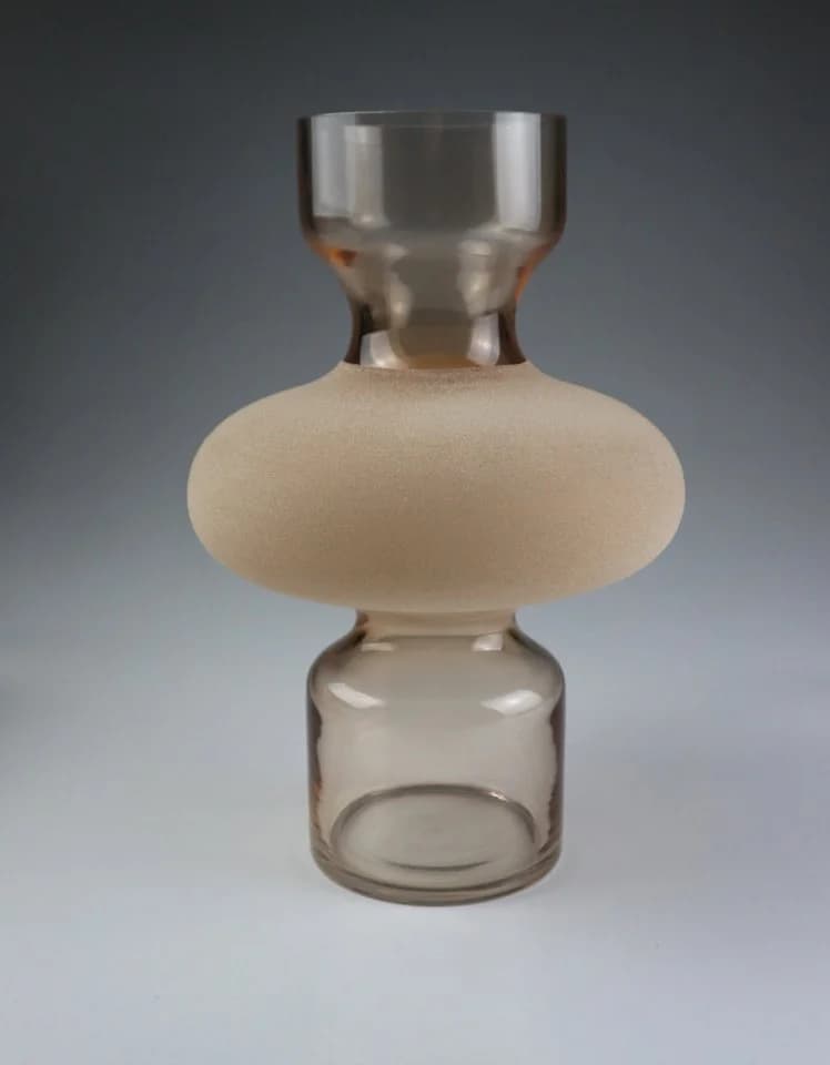 AM Design Dekovase aus Glas, Cremefarben, 19,5 x 30 cm