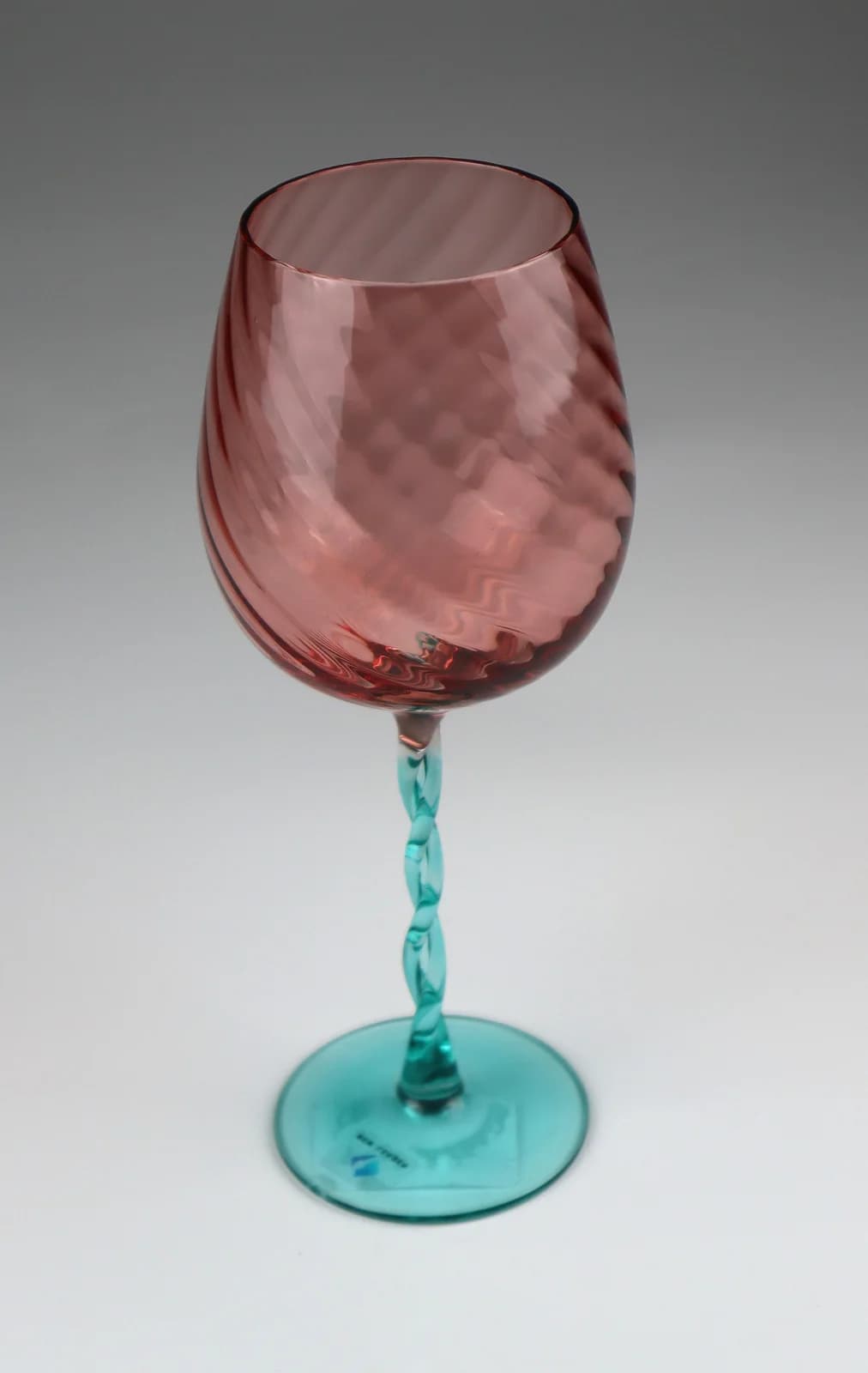 AM DESIGN Weinglas Handgefertigt 3er Set Glas Pink Blau