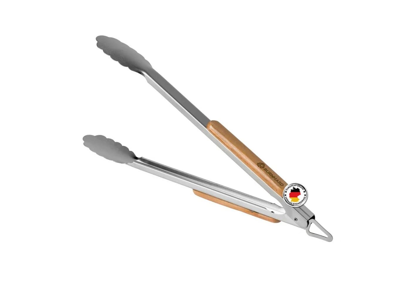 BURNHARD Grillzange 45 cm Edelstahl Akazienholz Grillzange - Bild 2