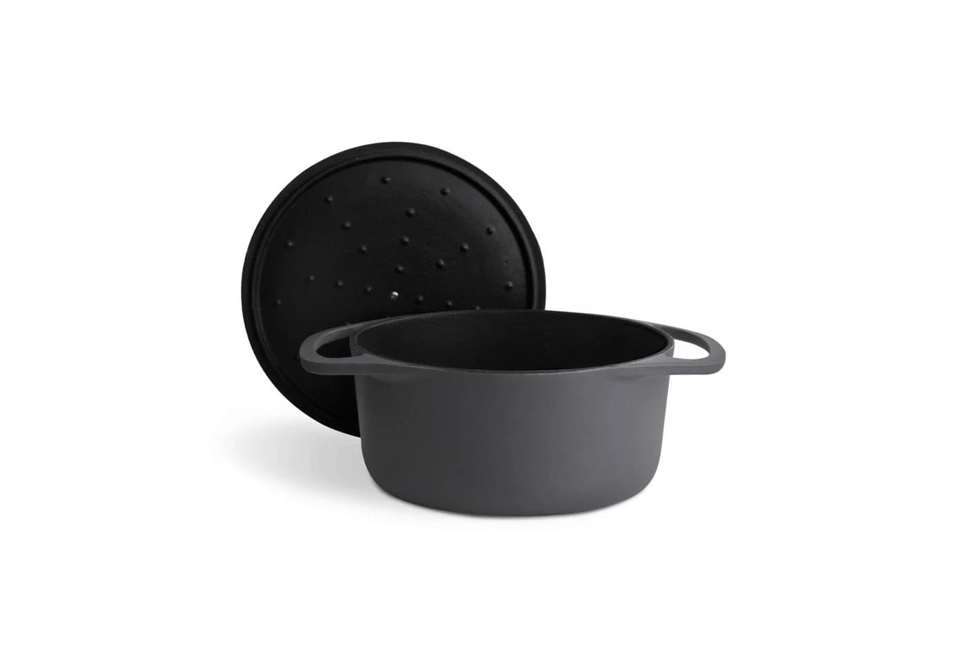 Springlane Bräter Cocotte Grau mit Deckel, Gusseisen emailliert, 4 L, Ø 24cm - Bild 3